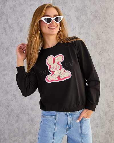 Royalfashion Női pamut vékony nyomtatott pulóver