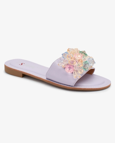 Royalfashion Lila női flip-flop színes kristályokkal Bling Breeze