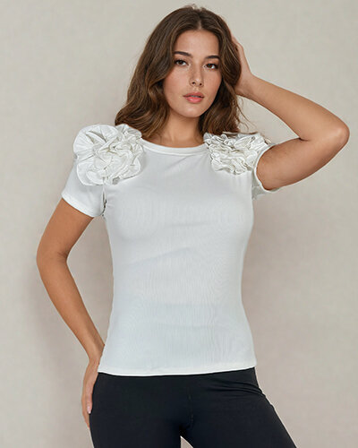 Royalfashion Fitted női bordázott blúz