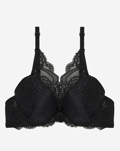 Női push-up melltartó fekete csipkével - Fehérnemű