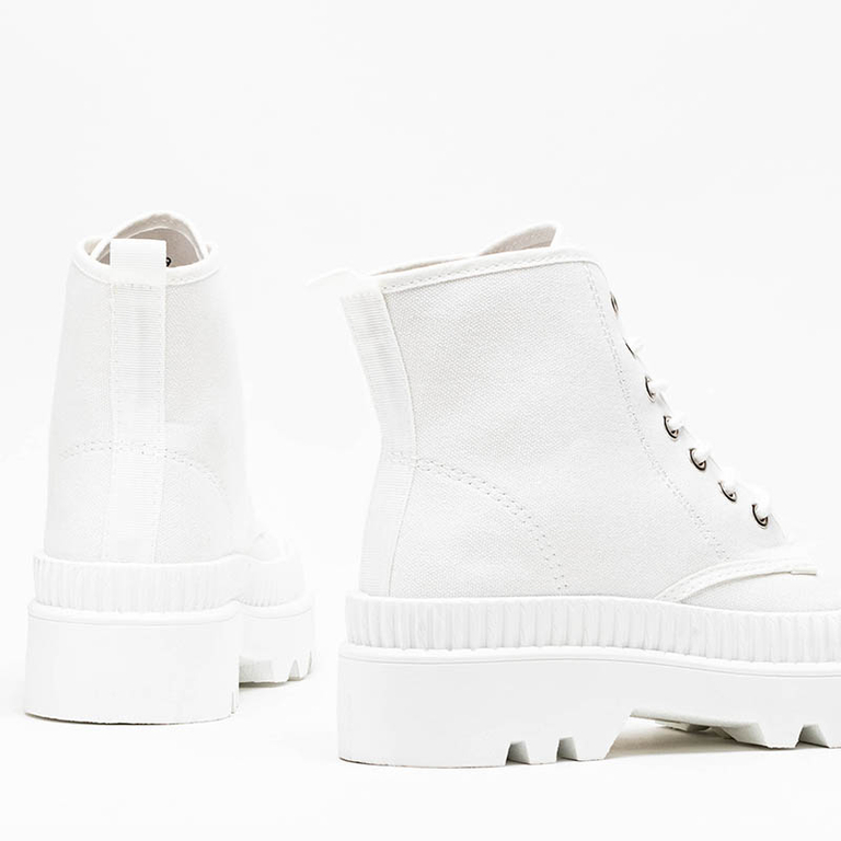 Női fehér bokacsizma Roulle - Cipők