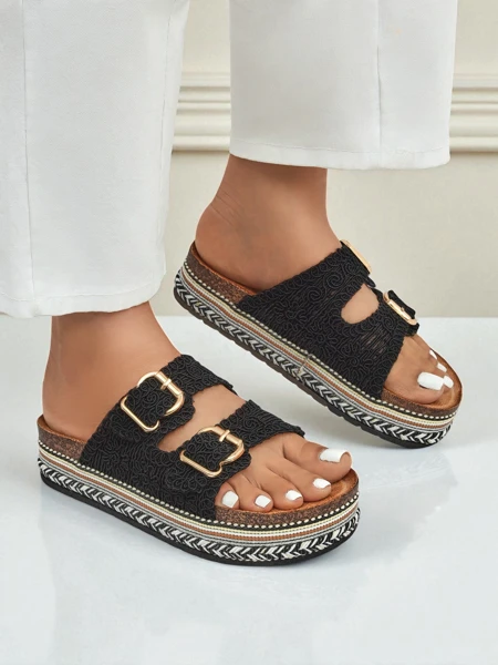 Royalfashion Női platform szandál csatokkal CorkStyle