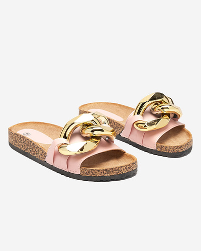 Női rózsaszín papucs Sofig- Footwear díszítéssel