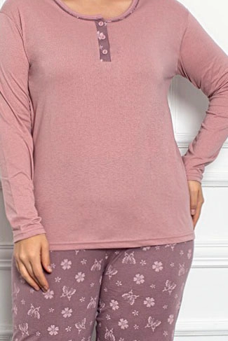 Royalfashion Női Pamut 2-Részes Lepke Mintás Pizsama PLUS SIZE