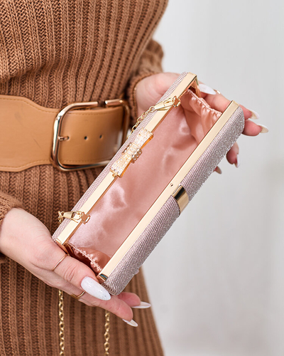 Royalfashion Rózsaszín és arany női kuplungtáska