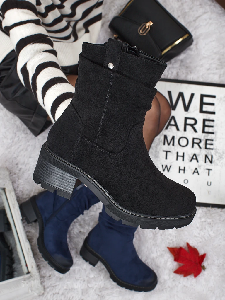 Magas szárú női öko velúr bokacsizma Carmine