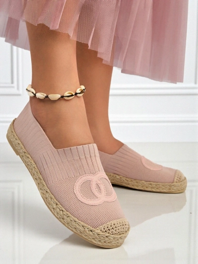 Női Theodora rózsaszín espadrilles velúr ökológiai bőrből, lapos