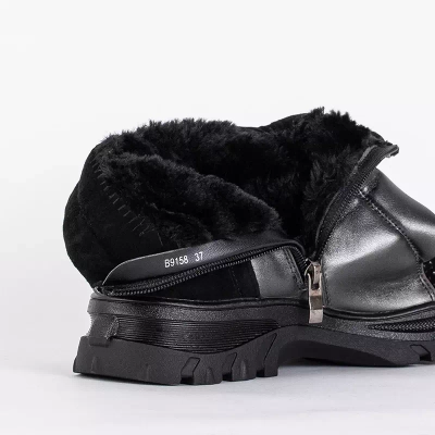 OUTLET Grafit és fekete gyerekcsizma dekoratív Digis-Footwear felsőrésszel