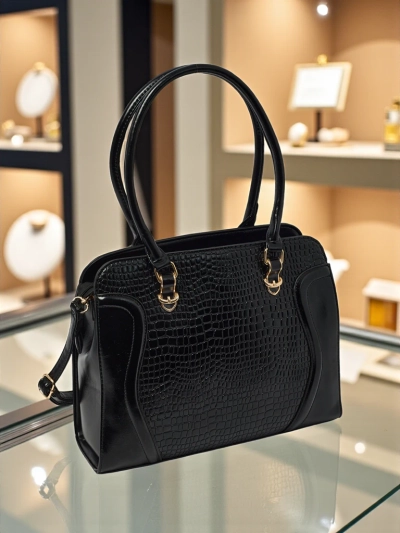 Női shopper táska, öko bőrből, Iron Lace dombornyomással