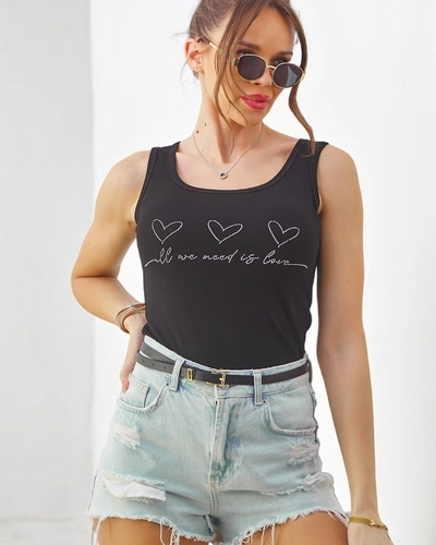 Royalfashion Női pamut topp szívmintával