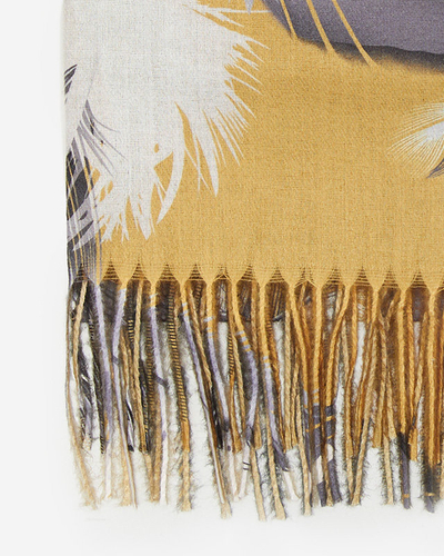 Sárga tollas női sál - Kiegészítők