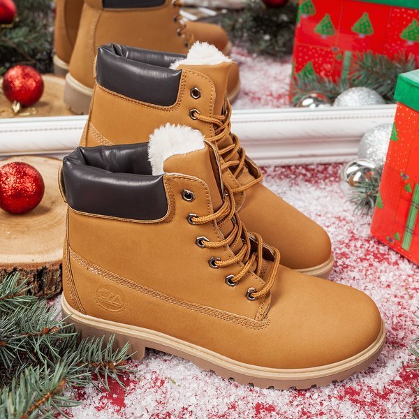 Brązowe trapery z ociepleniem Polar Bear - Obuwie