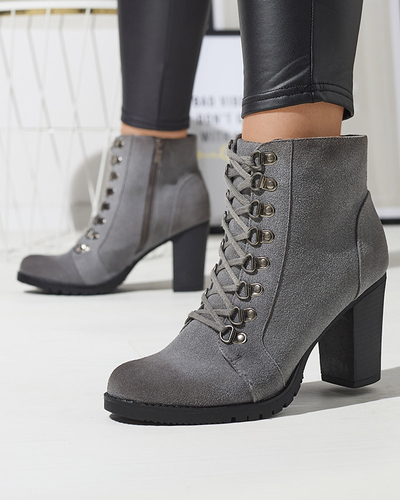 Szürke női magas szárú csizma Fareffi- Footwear