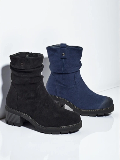 Magas szárú női öko velúr bokacsizma Carmine