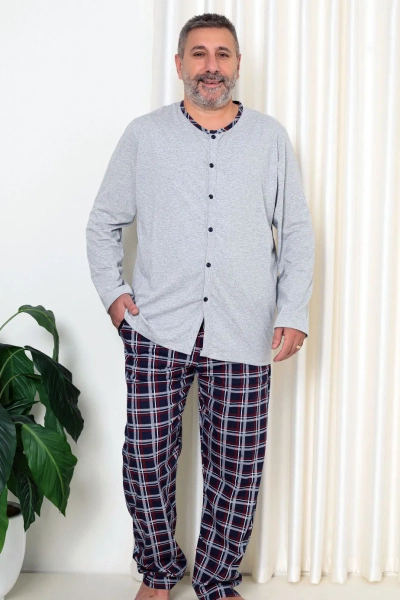 Royalfashion Férfi Pamut Pizsama Kocka Mintával PLUS SIZE