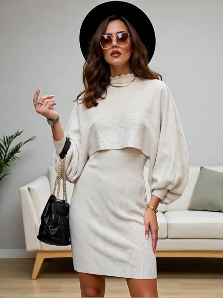 Royalfashion Női szett pulóverrel és ruhával