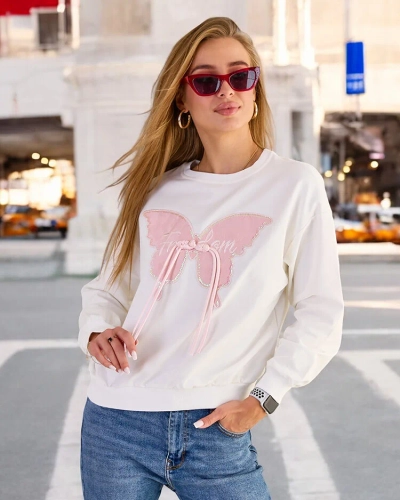 Royalfashion női pamut vékony nyomtatott pulóver