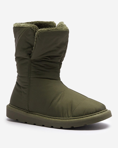Sötétzöld női csizma a'la hócsizma Kalioli- Footwear