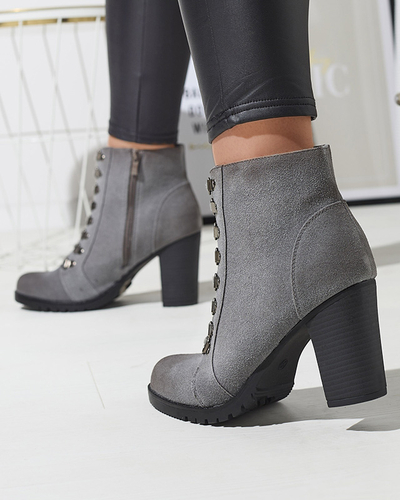 Szürke női magas szárú csizma Fareffi- Footwear