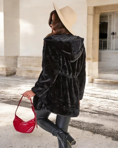 Royalfashion Női szőrmeimitációs kabát