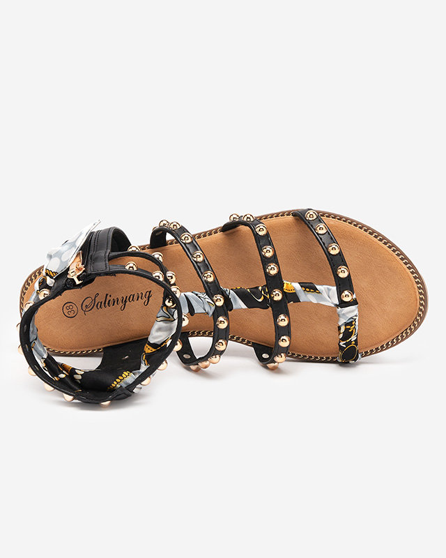 Női fekete szandál fúvókákkal Womer- Lábbeli