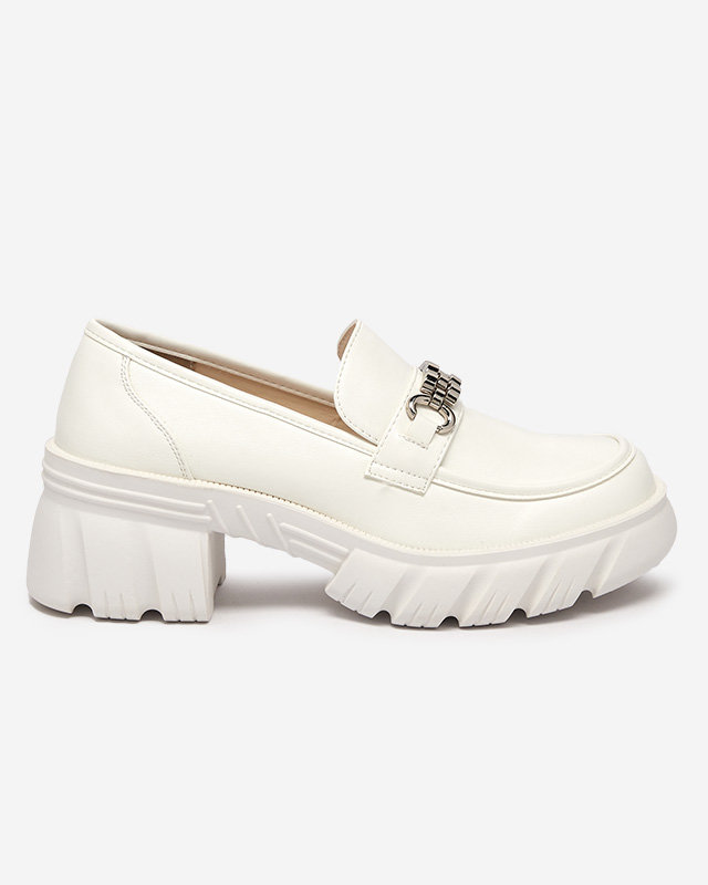 Fehér női cipő masszív Erikela talpon - Lábbeli