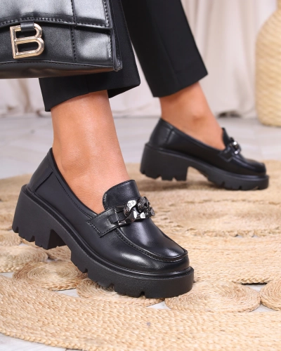 Royalfashion Női mokaszin fekete Lopolla