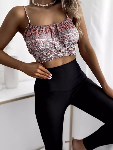 Női fekete bordás leggings - ruházat