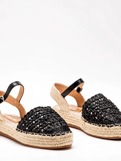 Női fekete espadrillák áttört Triumf - Lábbeli
