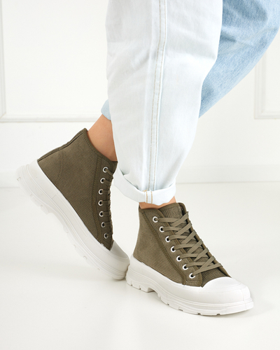 Zöld női magas bordás tornacipő Somali - Lábbeli