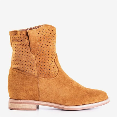 Barna cowboy csizma fedett ékkel Taize - Lábbeli