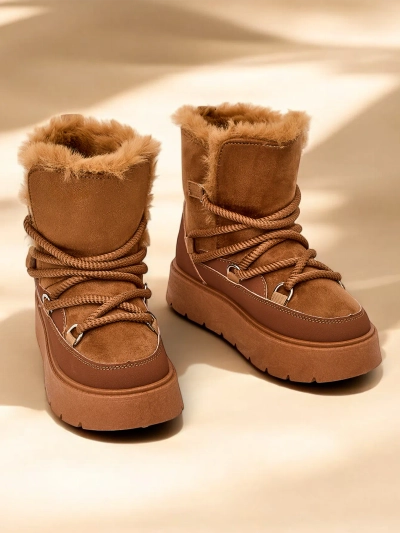 Royalfashion Női fűzős havacsizma Liloz