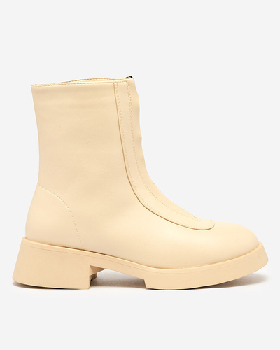 Royalfashion Női bézs színű Etiuse lapos sarkú csizma