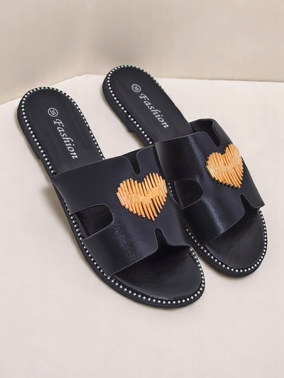 Royalfashion Női lapos talpú Heart Chic papucs