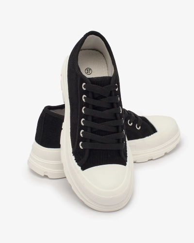 Royalfashion Fekete női platform tornacipő Spollero