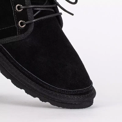 OUTLET Fekete gyerek rövid fűzős hócsizma Tibilis- Footwear