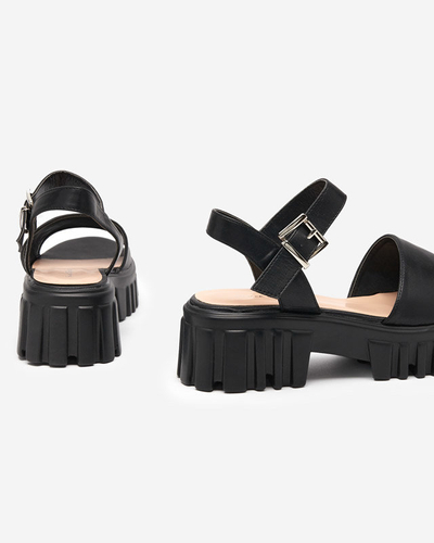 OUTLET Fekete női szandál vastagabb talpon Nerile - Lábbeli