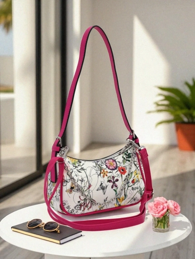 Royalfashion Kis női kézitáska ökobőrből, virágmintával Lily Bloom
