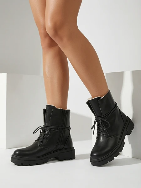 Luna Női Bokacsizma Fekete Bőr Elegáns Téli