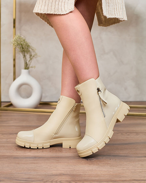 Royalfashion Bézs matt Hedaheh női csizma