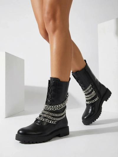 Royalfashion Női bagger csizma fekete színben Goserre