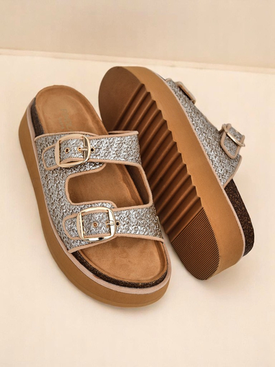 Royalfashion Női Nora fonott platform papucs