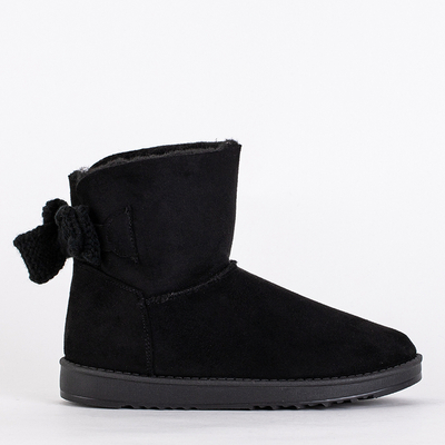 Aurelia női fekete bokacsizma lapos sarokkal