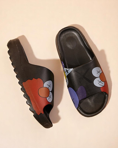 Aurora Női Szandál Fekete Gumi Stílusos Nyári