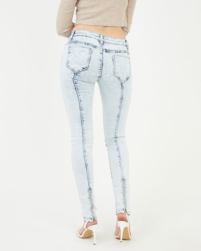 Kék női skinny farmer cipzárral - Ruházat