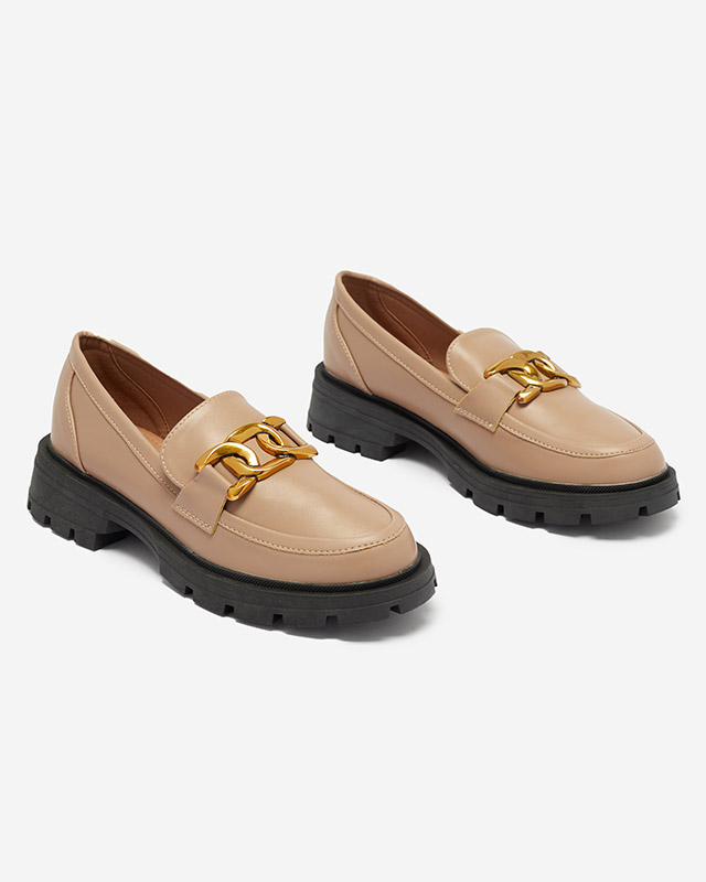 Bézs színű női mokaszin díszítéssel Grameo - Lábbeli