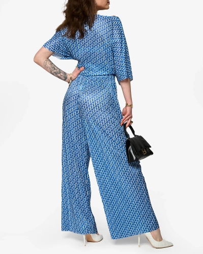 Kék női mintás rakott szett - Ruházat