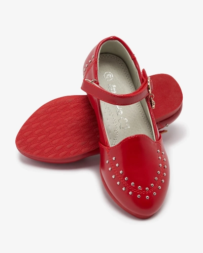 Piros, strasszköves lánycipő Praja- Footwear