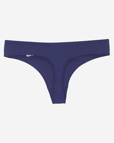 Sötétkék pamut női tanga - Fehérnemű