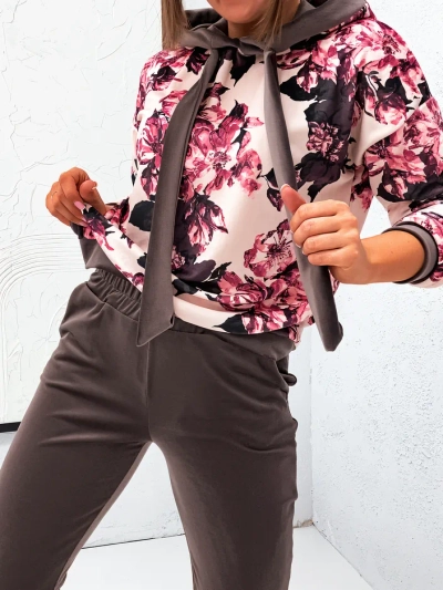 Royalfashion Női pamut készlet, amely a virágos velúra hasonlít